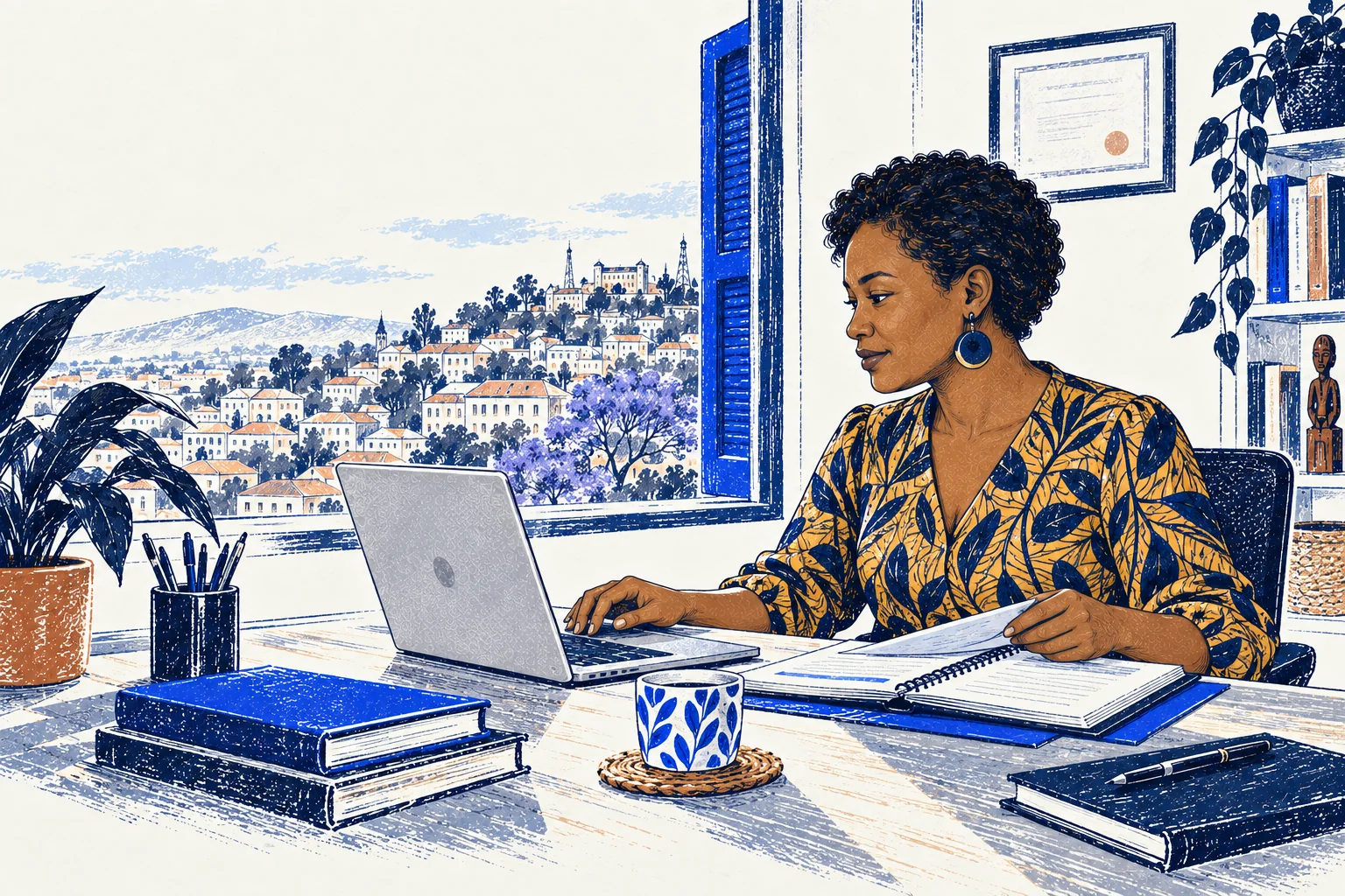 Professionnelle malgache développant sa carrière à distance