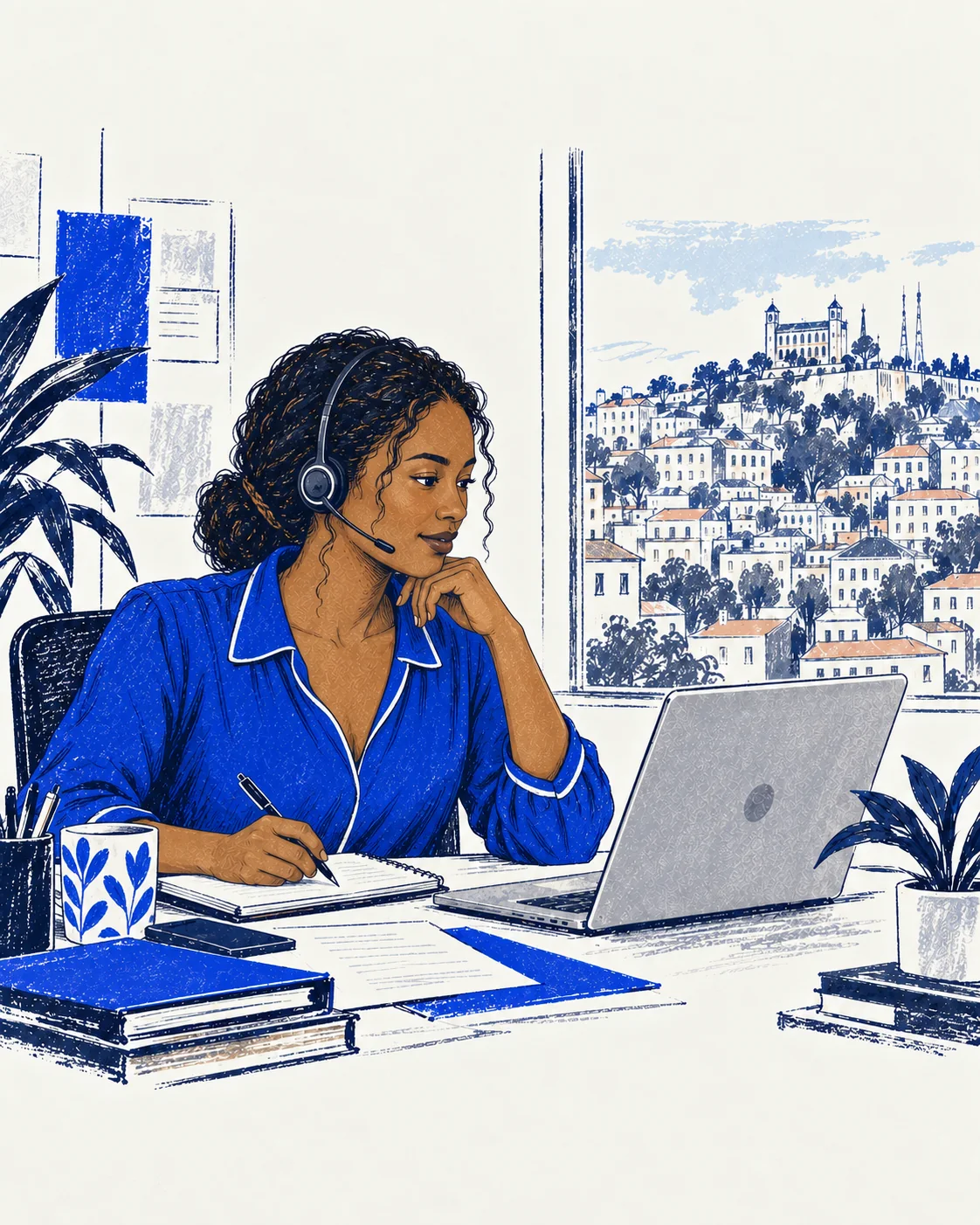 Professionnelle malgache travaillant à distance